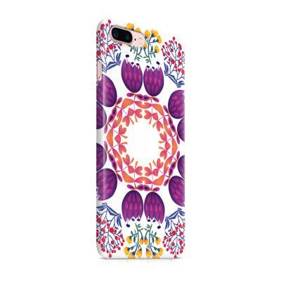 Skal till Apple iPhone 7 Plus - Blommor Cirkel - Lila