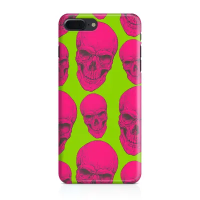Skal till Apple iPhone 7 Plus - Dödskallar - Magenta