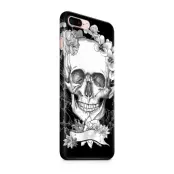 Skal till Apple iPhone 7 Plus - Dödskalle - Blommor