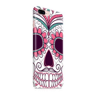 Skal till Apple iPhone 7 Plus - Glad dödskalle - Rosa