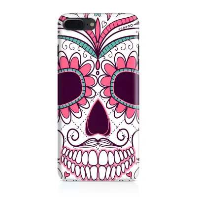 Skal till Apple iPhone 7 Plus - Glad dödskalle - Rosa