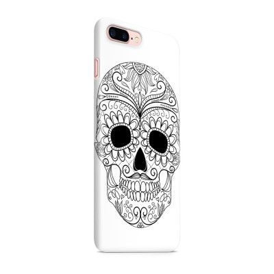 Skal till Apple iPhone 7 Plus - Glad dödskalle - Vit