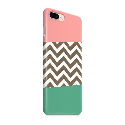 Skal till Apple iPhone 7 Plus - Ränder - Mörkgrön/Rosa