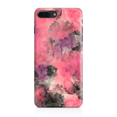 Skal till Apple iPhone 7 Plus - Vattenfärg - Svart/Rosa