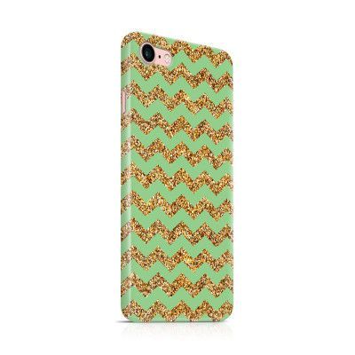 Skal till Apple iPhone 7 - Ränder - Guld/Grön