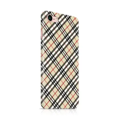 Skal till Apple iPhone 7 - Rutig diagonal - Beige