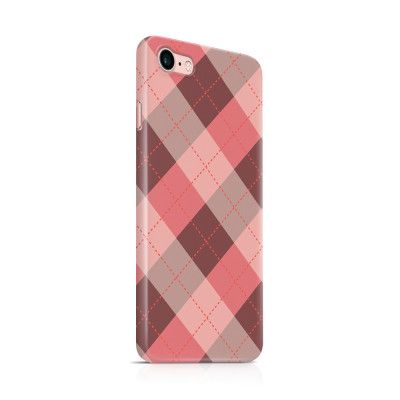 Skal till Apple iPhone 7 - Rutig - Rosa/Grå
