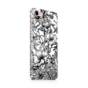 Skal till Apple iPhone 7/8 - Blommor - Svart/Vit