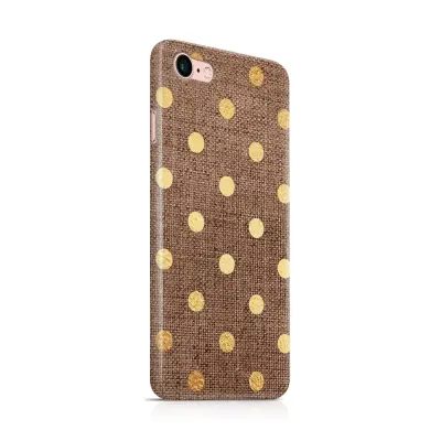 Skal till Apple iPhone 7/8 - Canvas Polka - Guld/Brun