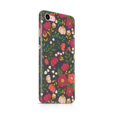 Skal till Apple iPhone 7/8 - Retro Blommor - Grå