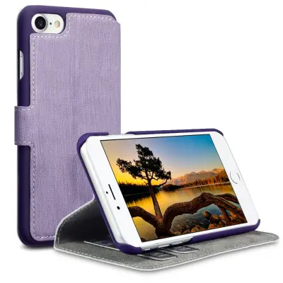 Slimmat Plånboksfodral till iPhone 7 - Lila