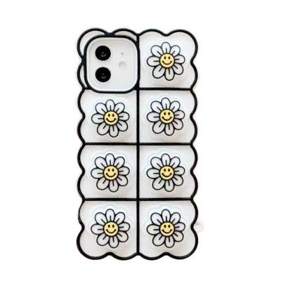 Smiley Flower Pop it Fidget Skal till iPhone 7/8/SE 2020 - Vit