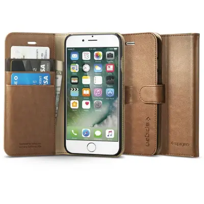 Spigen Wallet S (iPhone 8/7) - Brun