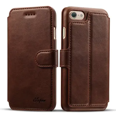 Super Plånboksfodral till iPhone 7 - Coffee