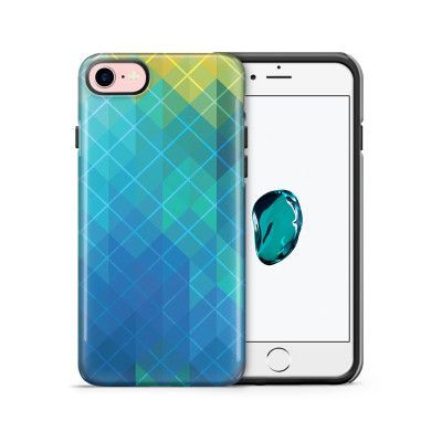 Tough mobilskal till Apple iPhone 7/8 - Blå kvadrater