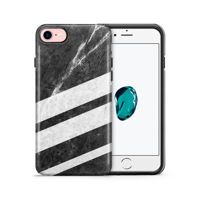 Tough mobilskal till Apple iPhone 7/8 - Black Striped Marble