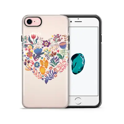 Tough mobilskal till Apple iPhone 7/8 - Blommigt hjärta