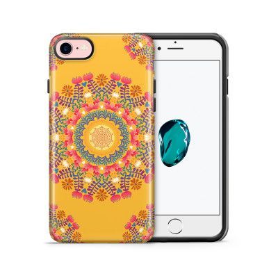 Tough mobilskal till Apple iPhone 7/8 - Blommigt mönster - Orange