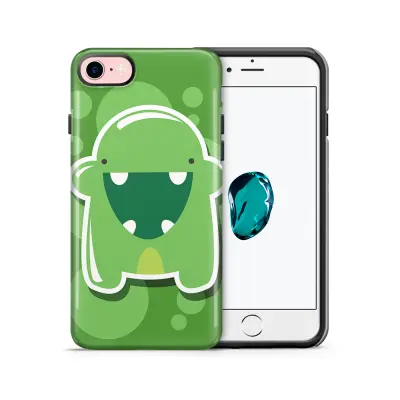 Tough mobilskal till Apple iPhone 7/8 - Bubbelmonster - Grön