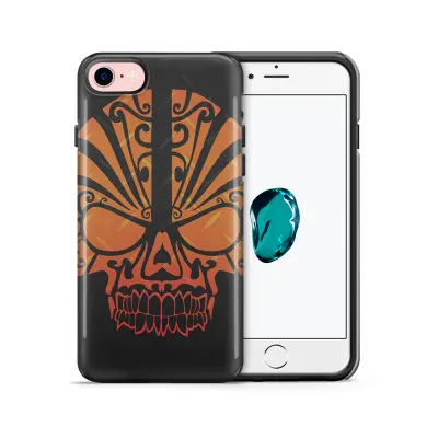 Tough mobilskal till Apple iPhone 7/8 - Dödskalle - Orange