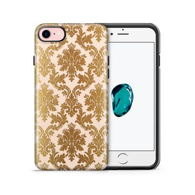 Tough mobilskal till Apple iPhone 7/8 - Damask - Guld/Persika