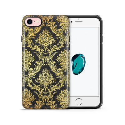 Tough mobilskal till Apple iPhone 7/8 - Damask - Guld/Svart