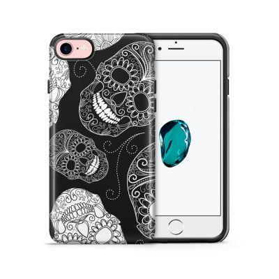 Tough mobilskal till Apple iPhone 7/8 - Glada dödskallar - Svart