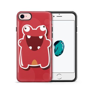 Tough mobilskal till Apple iPhone 7/8 - Glatt Bubbelmonster - Röd