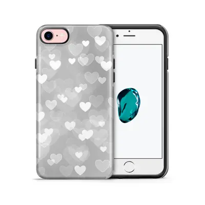 Tough mobilskal till Apple iPhone 7/8 - Hjärtan - Grå