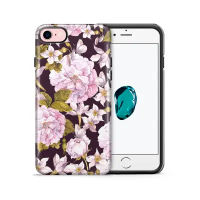 Tough mobilskal till Apple iPhone 7/8 - Hortensia - Svart