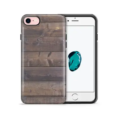 Tough mobilskal till Apple iPhone 7/8 - Mörkbetsade plank