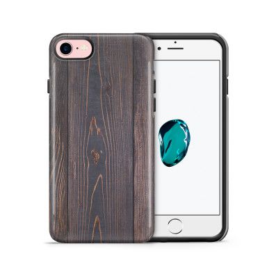 Tough mobilskal till Apple iPhone 7/8 - Mörkbetsat trä
