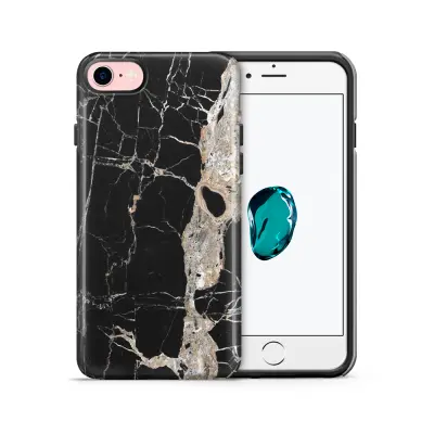 Tough mobilskal till Apple iPhone 7/8 - Marble - Svart
