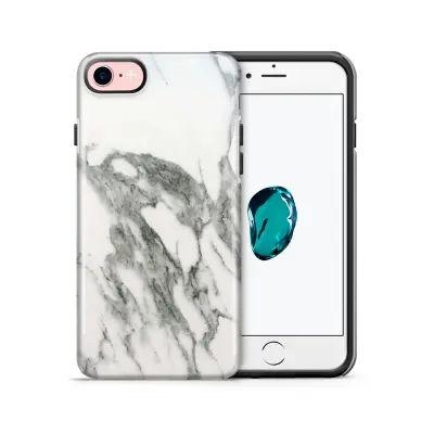 Tough mobilskal till Apple iPhone 7/8 - Marble - Vit/Grå
