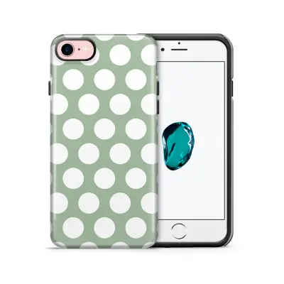 Tough mobilskal till Apple iPhone 7/8 - Polka - Grön