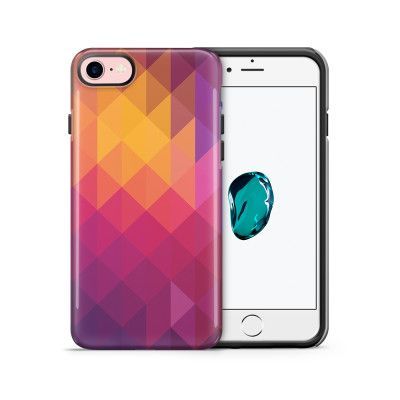 Tough mobilskal till Apple iPhone 7/8 - Polygon - Gul/Rosa