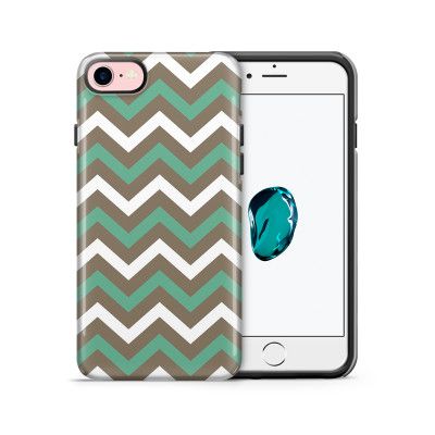 Tough mobilskal till Apple iPhone 7/8 - Ränder - Grön/Brun