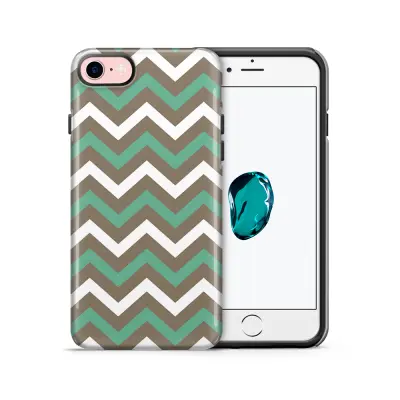 Tough mobilskal till Apple iPhone 7/8 - Ränder - Grön/Brun