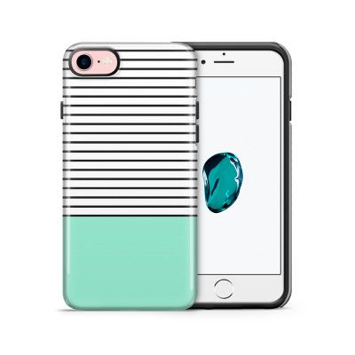 Tough mobilskal till Apple iPhone 7/8 - Ränder - Mint/Svart