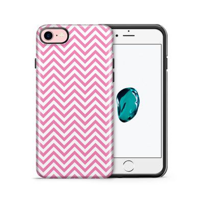 Tough mobilskal till Apple iPhone 7/8 - Ränder - Röd/Rosa