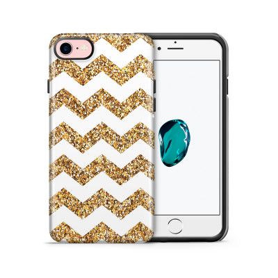 Tough mobilskal till Apple iPhone 7/8 - Ränder - Vit/Guld