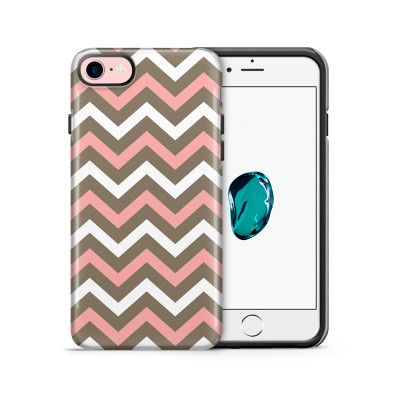 Tough mobilskal till Apple iPhone 7/8 - Ränder - Vit/Rosa