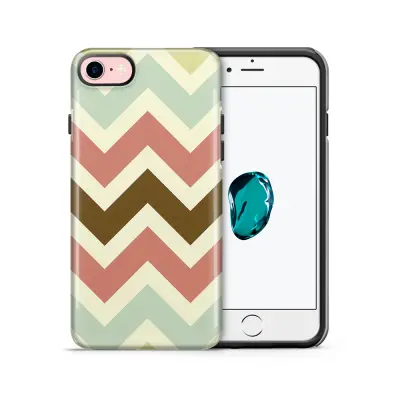 Tough mobilskal till Apple iPhone 7/8 - Retro ränder - Brun