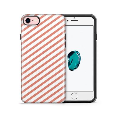 Tough mobilskal till Apple iPhone 7/8 - Retro ränder - Persika
