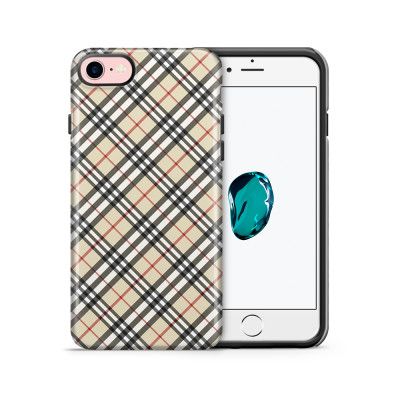 Tough mobilskal till Apple iPhone 7/8 - Rutig diagonal - Beige