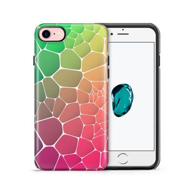Tough mobilskal till Apple iPhone 7/8 - Skifferstenar - Rosa/Grön
