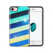 Tough mobilskal till Apple iPhone 7/8 - Striped Colorful Glitter