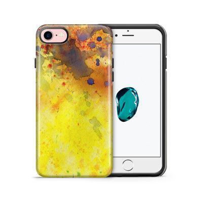 Tough mobilskal till Apple iPhone 7/8 - Vattenfärg - Gul/Blå