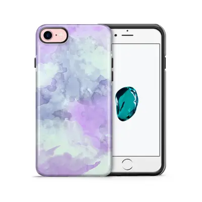 Tough mobilskal till Apple iPhone 7/8 - Vattenfärg - Lila/Ljusblå