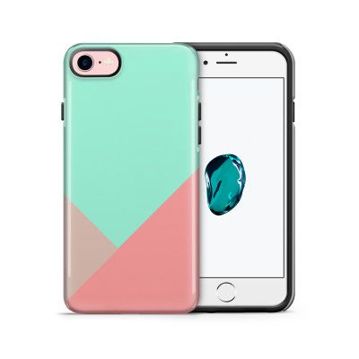 Tough mobilskal till Apple iPhone 7/8 - Vinklar - Turkos/Rosa